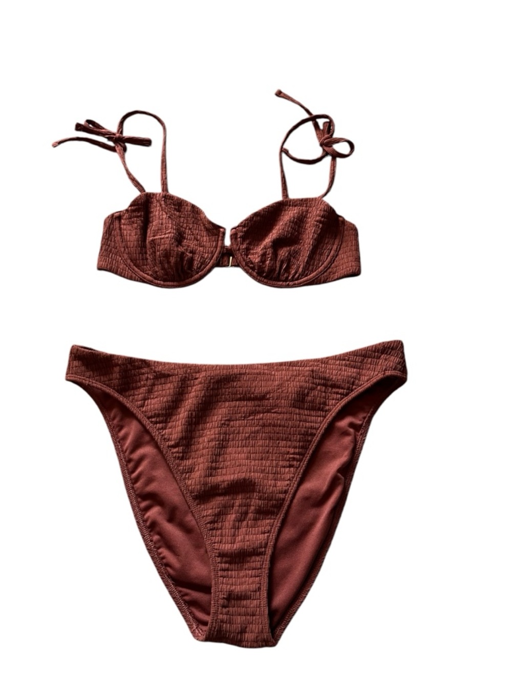 Abercrombie & Fitch Rust Brown Textured Bikini Set